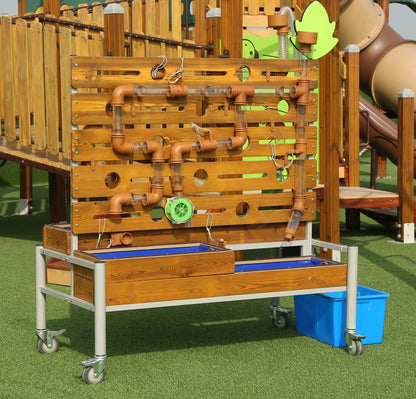 Outdoor table, water play equipment, mobile