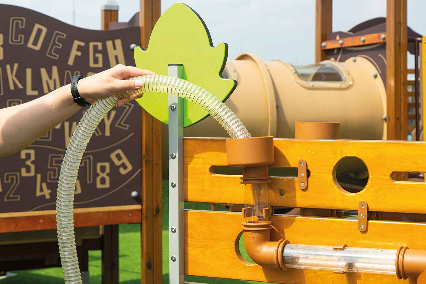 Outdoor table, water play equipment, mobile