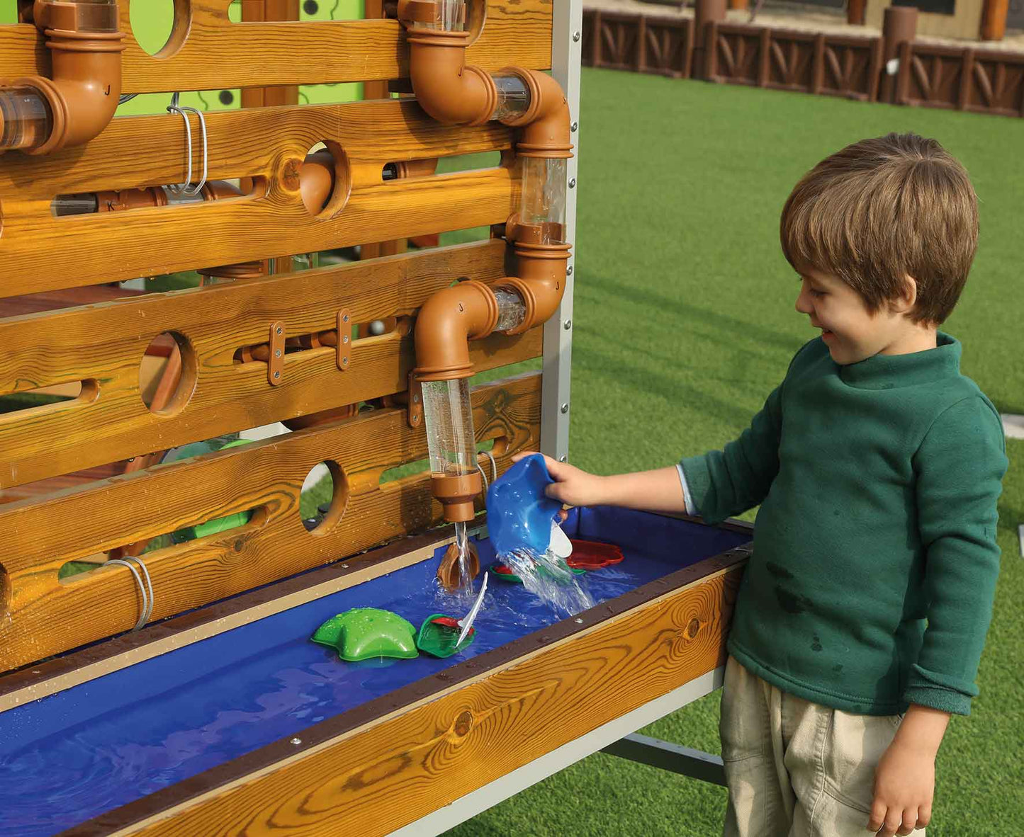 Outdoor table, water play equipment, mobile