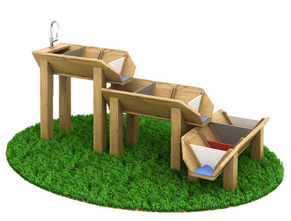 Water and mud play area, dam