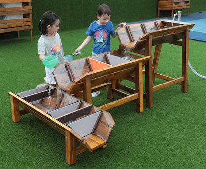 Water and mud play area, dam