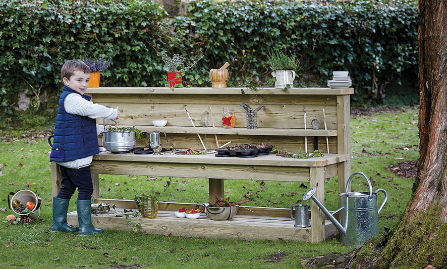Outdoor Küche 5 Stationen 2m, Spielhöhe 49 cm