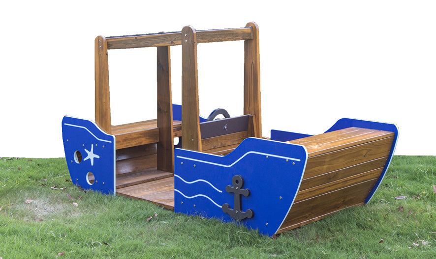 Fishing boat outdoor play equipment