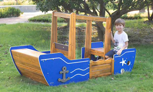 Fishing boat outdoor play equipment