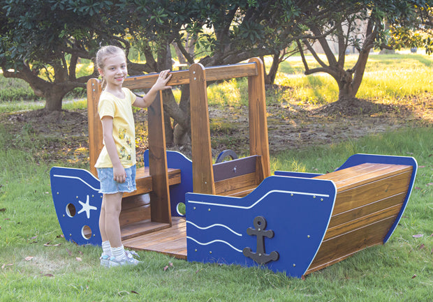 Fishing boat outdoor play equipment