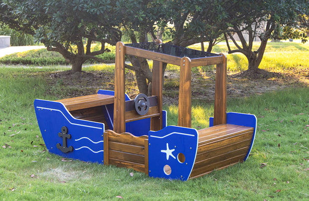 Fishing boat outdoor play equipment