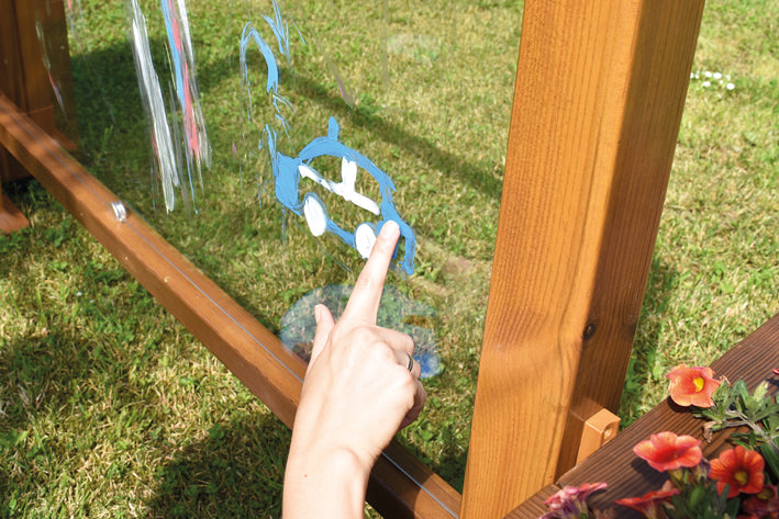 Outdoor Maltafel transparent beidseitig nutzbar