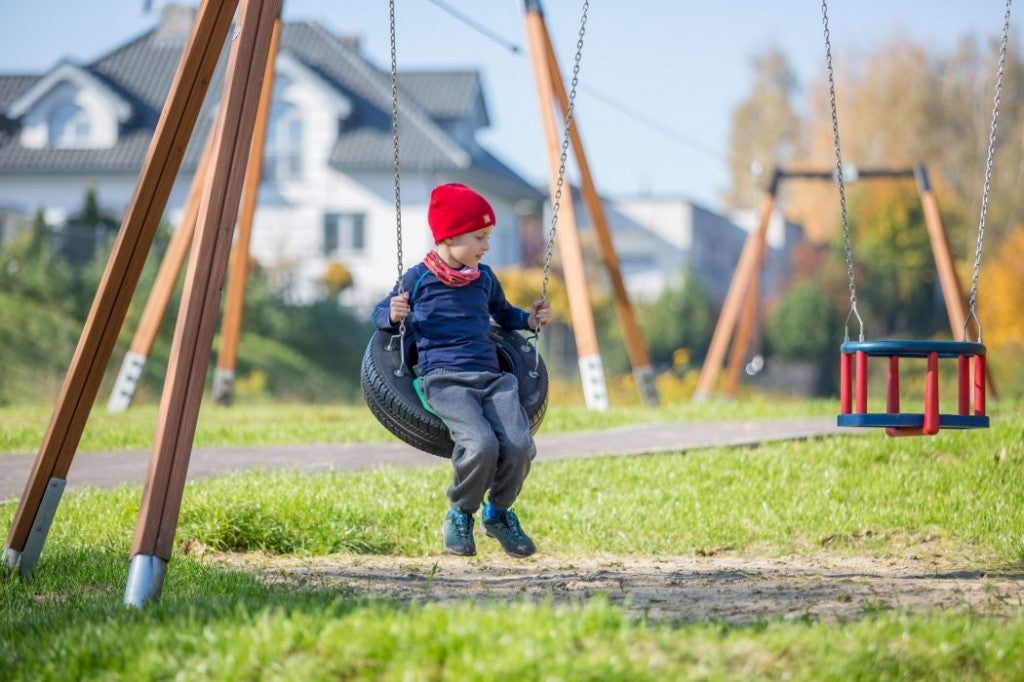 Doppelschaukel mit Babyschaukel und Reifensitz