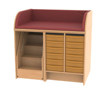 Wickelkommode mit Treppe und 12 Modulboxen