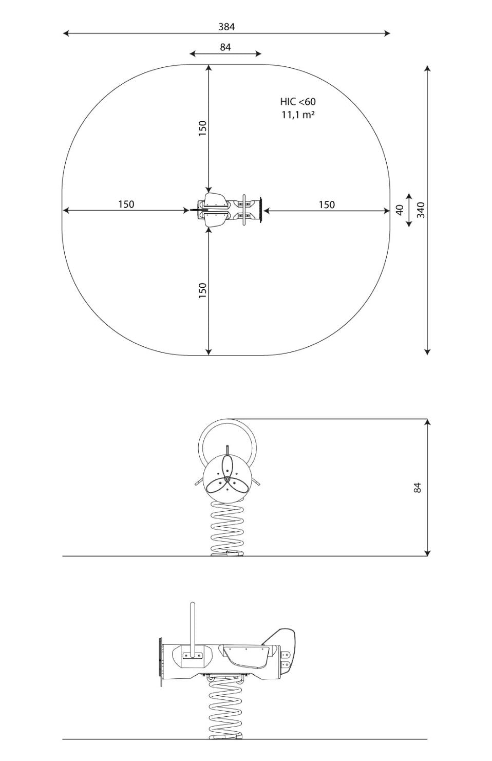 Spring rocker Robinia airplane
