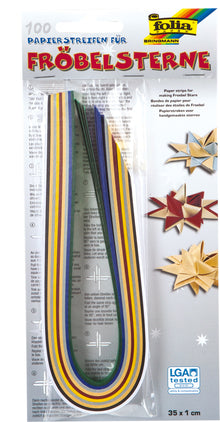 Papierstreifen Weihnachtsfarben für Fröbelstern