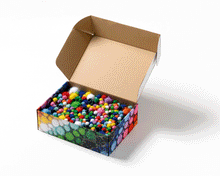 Pompons Glitter Mix 300g ca. 1050 St. 1,5 - 4 cm