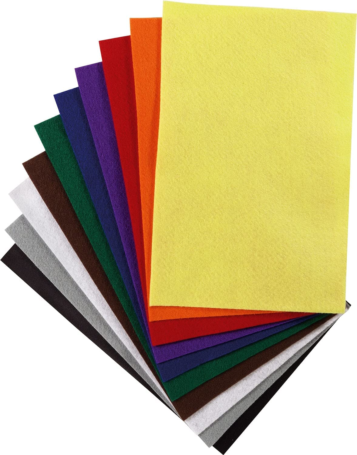 Feutrine pour loisirs créatifs 150 g/m², 20 x 30 cm, 10 feuilles de couleurs assorties