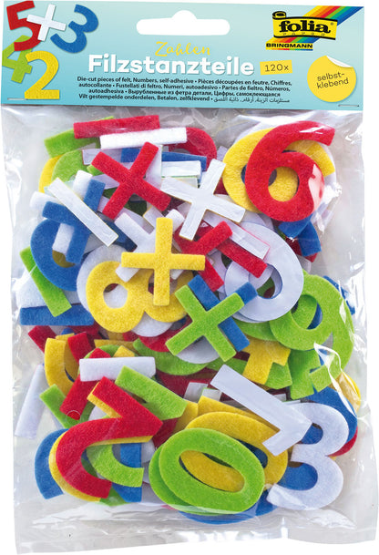 Filzstanzteile Zahlen 120 St. selbstklebend
