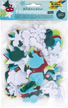 Filzstanzteile Weihnachten 117 Teile selbstklebend