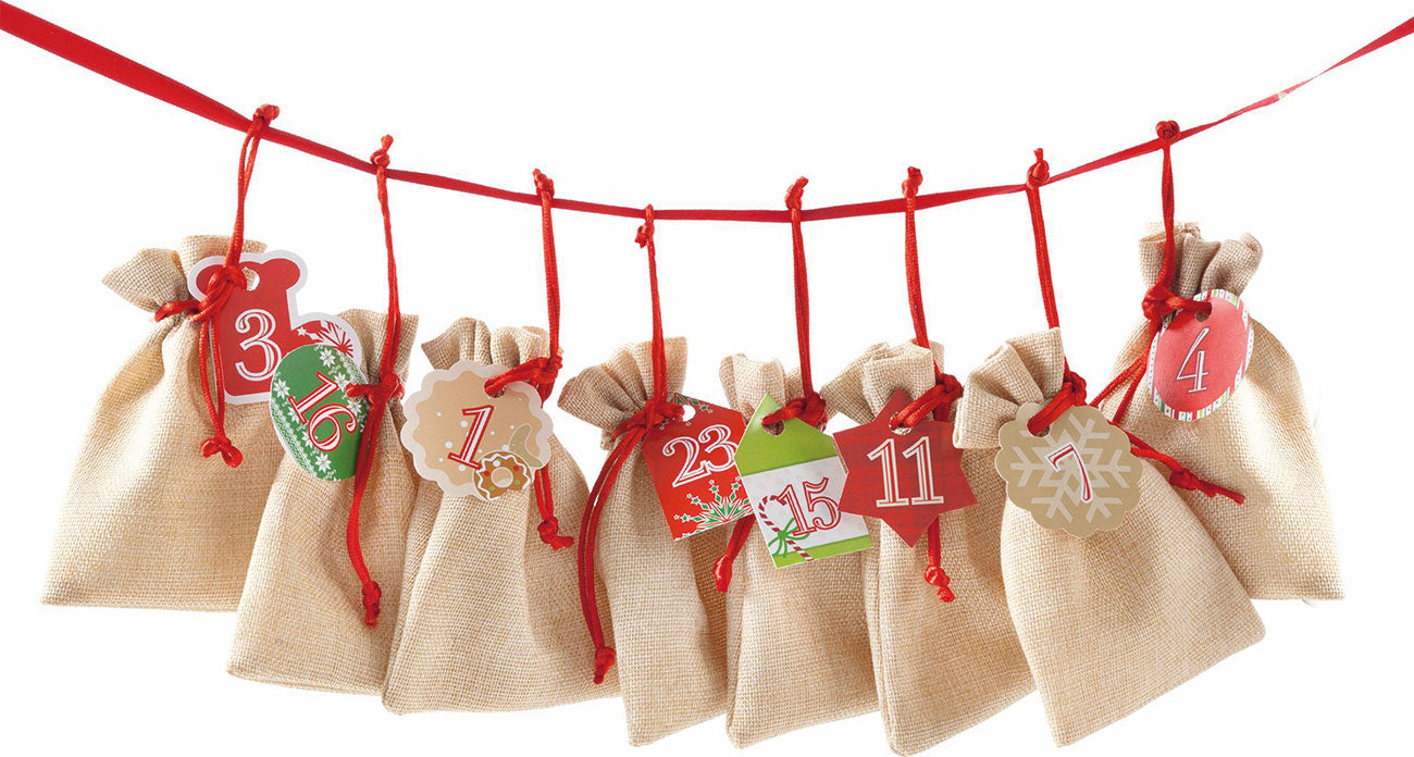 Adventskalender Jutesäckchen aus Polyester