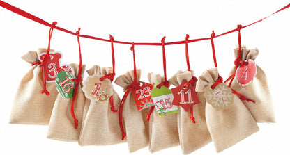 Adventskalender Jutesäckchen aus Polyester