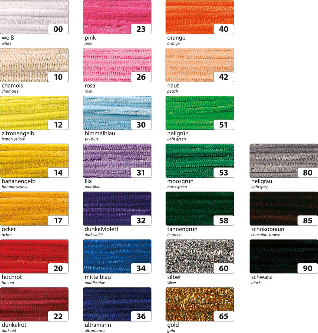 Chenilledraht 50 cm 10 St. Einzelfarben