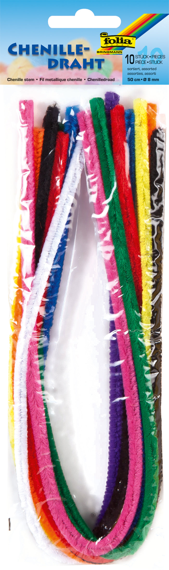 Chenilledraht 10 Stück MIX