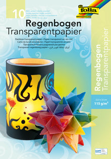 Transparentpapier Regenbogen 10 Blatt 22,5x32cm