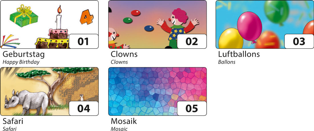 Transparentpapier KIDS 5 Rollen je Motiv 50,5x70cm