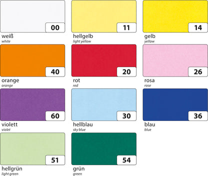 Transparentpapier 5 Rollen, 50,5x70cm je Bogen versch. Farben