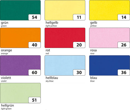 Transparentpapier 10 Bogen/10 Farben 70x50,5cm