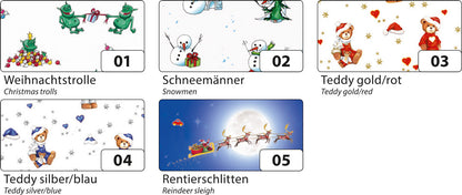 Transparentpapier WEIHNACHTEN/2 5 Rollen je Motiv