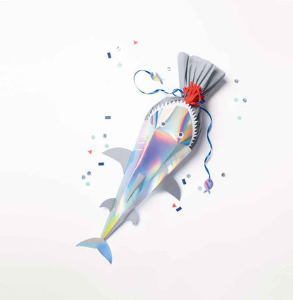 Schultüte Bastelset mit 3 Motivvorlagen für Hai oder Dino oder Rakete