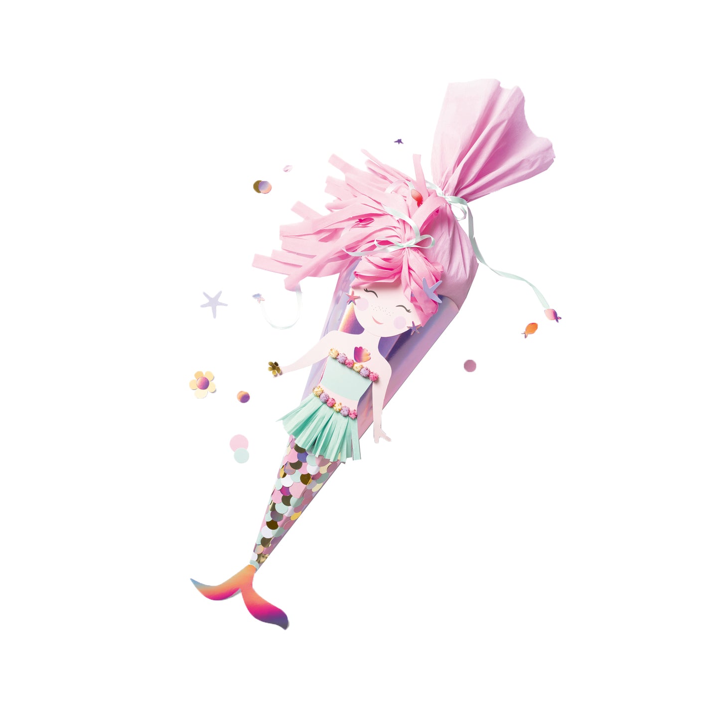 Schultüte Bastelset mit 3 Motivvorlagen für Einhorn oder Frida oder Meerjungfrau