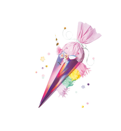 Schultüte Bastelset mit 3 Motivvorlagen für Einhorn oder Frida oder Meerjungfrau