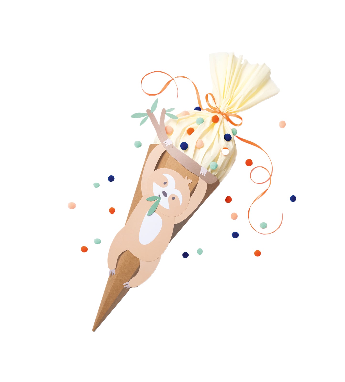 Schultüte Bastelset mit 3 Motivvorlagen für Lama oder Löwe oder Faultier