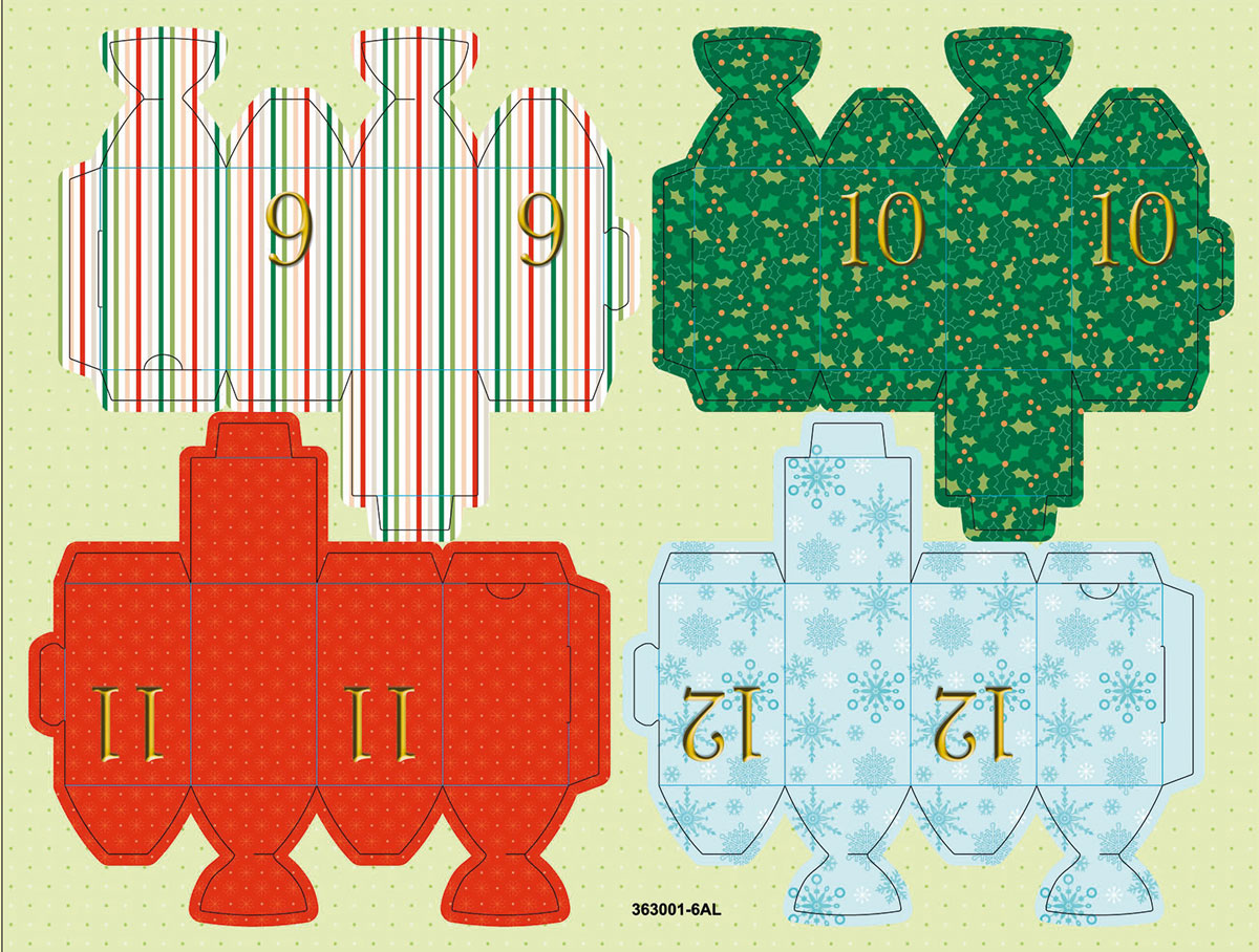 Adventskalender zum Basteln Weihnachtszug