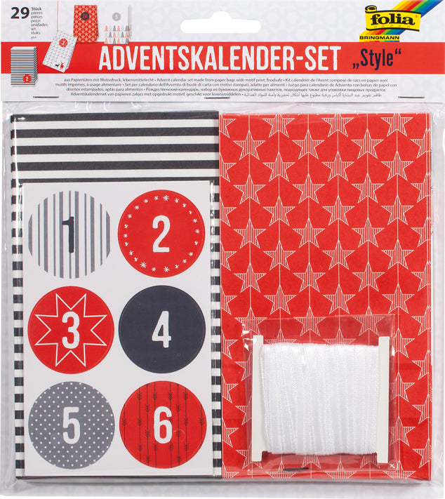 Adventskalender Papiertüten mit Stickern