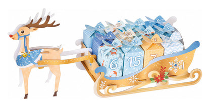 Adventskalender zum Basteln Rentierschlitten
