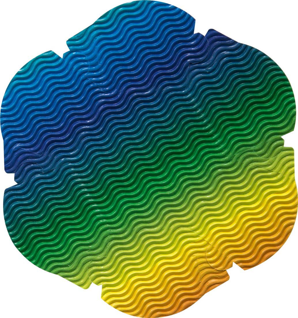 Paniers décoratifs 3D, lot de 12, motif vague arc-en-ciel