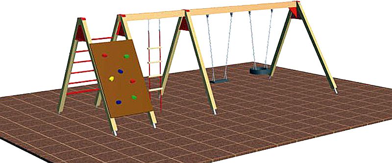 Aire de jeux d'escalade et de balançoires UDO