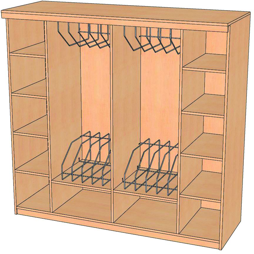 Liegepolsterschrank für 12 Liegepolster (140er) mit Türen