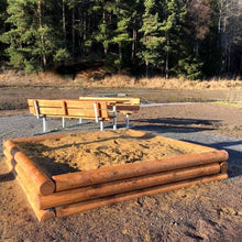 Sandkasten 202 x 202 x 34 cm Lärche bunt