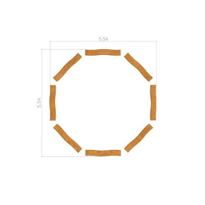 Feuerstelle aus Massivholzbänken