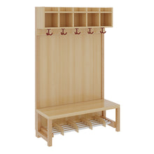 Komplettgarderobe für 5 Kinder mit Rückwand 100 cm