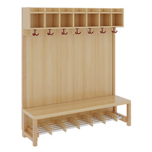 Komplettgarderobe für 7 Kinder mit Rückwand 140 cm