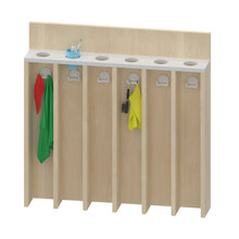 Waschraumbord mit Becherleiste und Handtuchhaken 6 Plätze