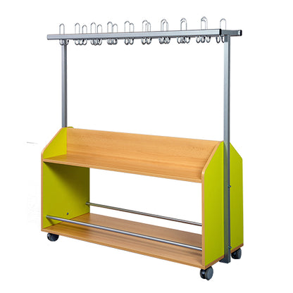 Garderobenwagen doppelseitig mit 18 Dreifachhaken