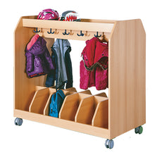 Garderobenwagen für 12 Taschen und Ablage