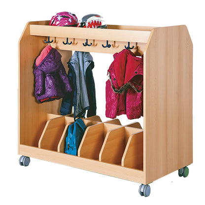 Garderobenwagen für 12 Taschen und Ablage