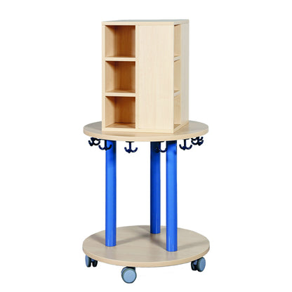 Chariot rond avec 12 crochets et un design compartimenté