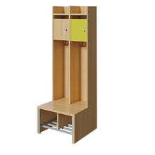 Spindgarderobe mit kleiner Fachtür, 2 Plätze