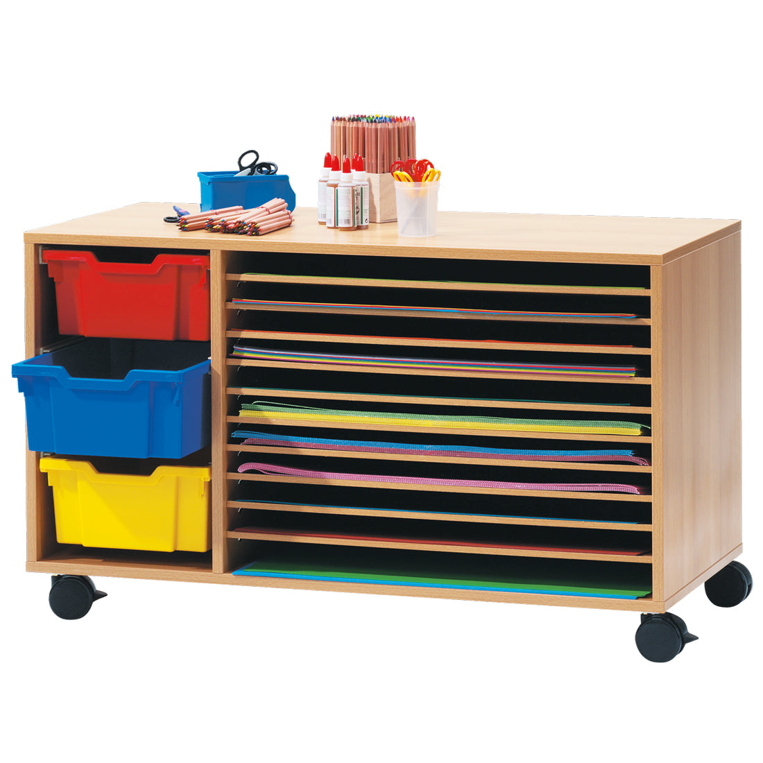 Papier- und Bastelwagen fahrbar