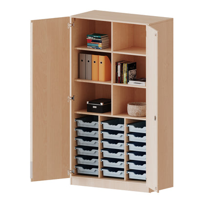 Hochschrank mit 18 Ergo Tray Boxen "M"